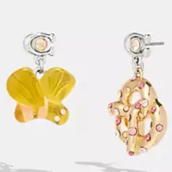 Bumble Bee Pretzel Mismatch Earrings NWT - Picture 1 of 3